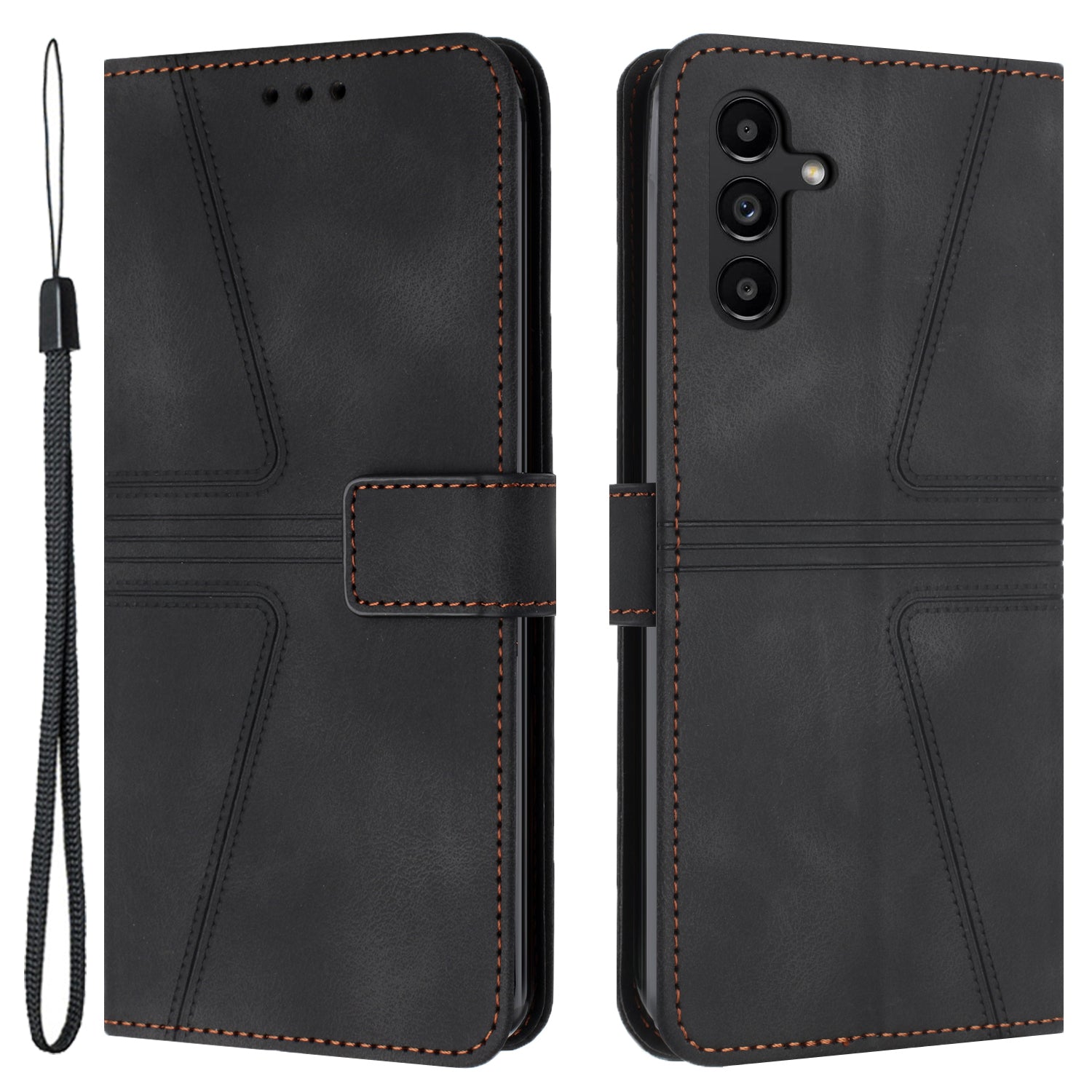For Samsung Galaxy A15 5G Case Leather Triangle Imprinted Card Slots Cell Phone Cover For Samsung Galaxy A15 5G Case Leather Triangle Imprinted Card Slots Cell Phone Cover